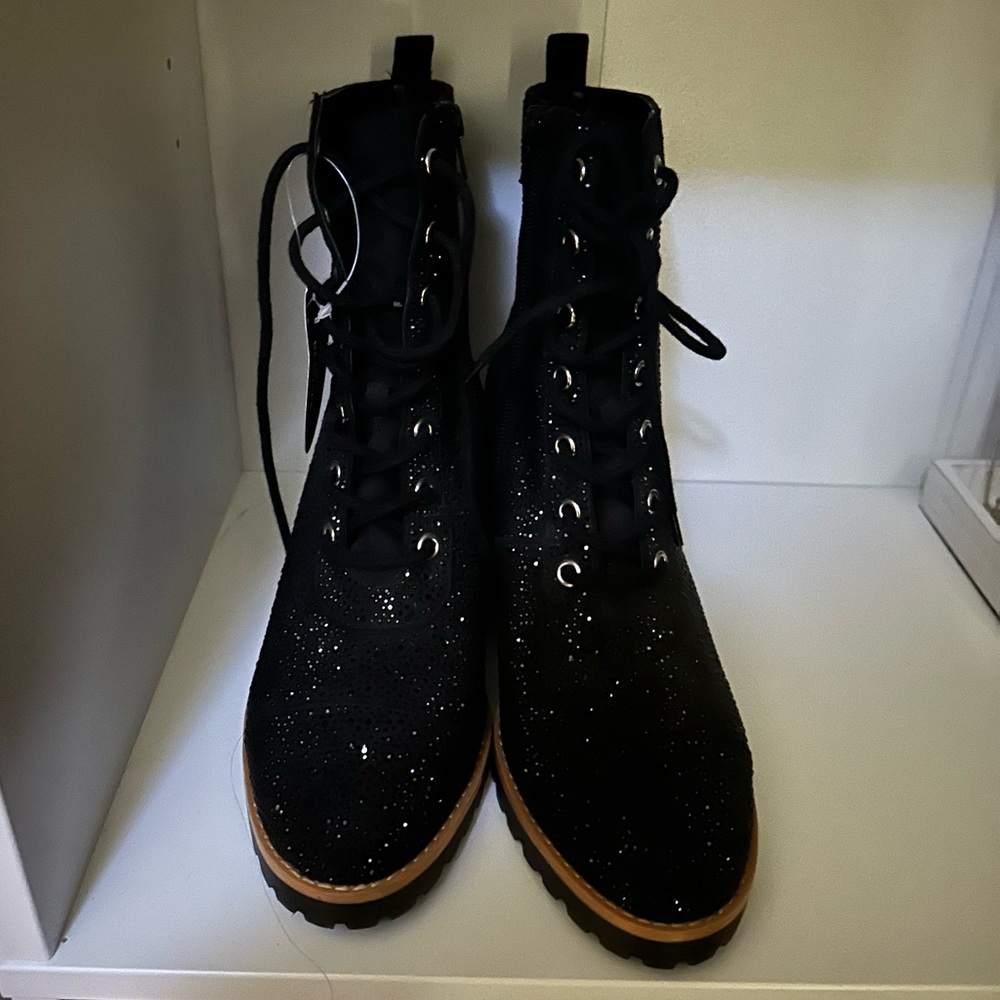 INC black ring stone boots. Size 9